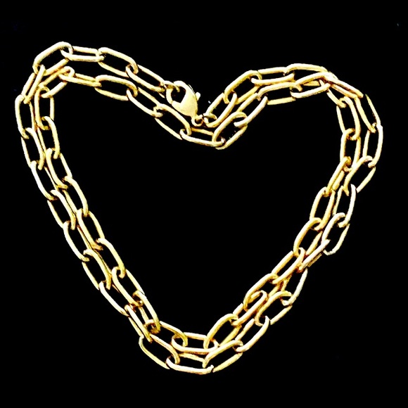 🍀Lucky Brand🍀 Yellow Gold Elliptical Paperclip Necklace Or Dbl Wrap Bracelet - Picture 10 of 16